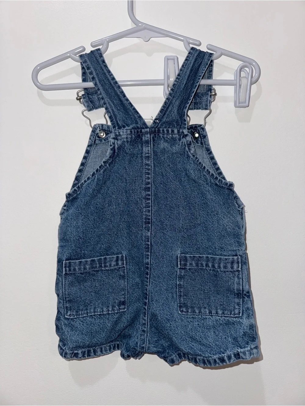 Fisher-Price Blue Denim Shortall Overalls with Truck & Dog Patch